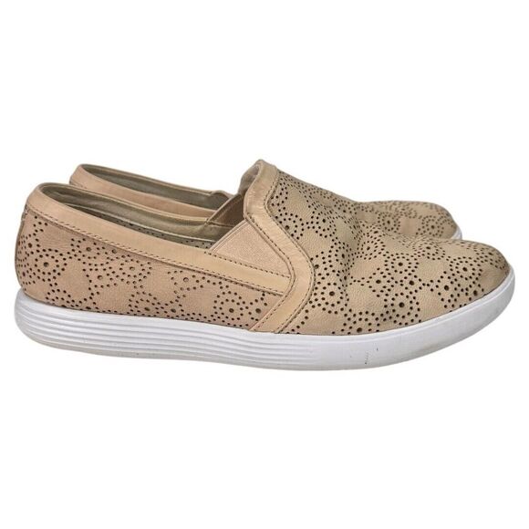 Cole Haan Grand.os US 6.5B Dark Ivory Leather Trimmed Sneakers Shoe - Picture 3 of 5